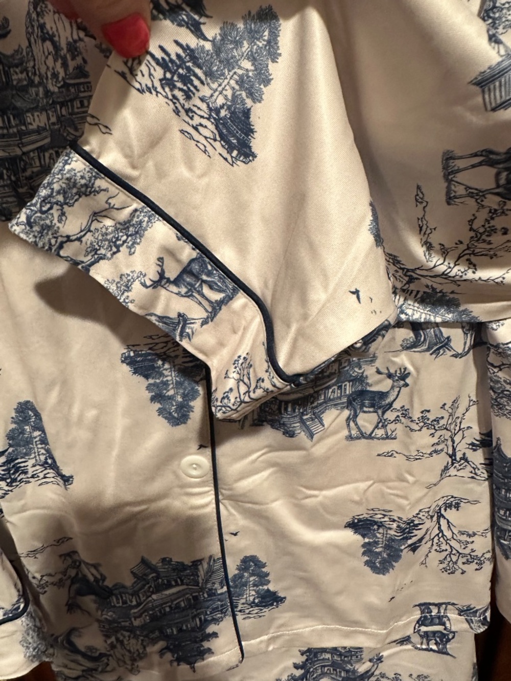 Pajama Set size 4XL 4X So Cute LONG SLEEVE & PANTS ASIAN THAI PAGODA DEER TOILE - Picture 5 of 10